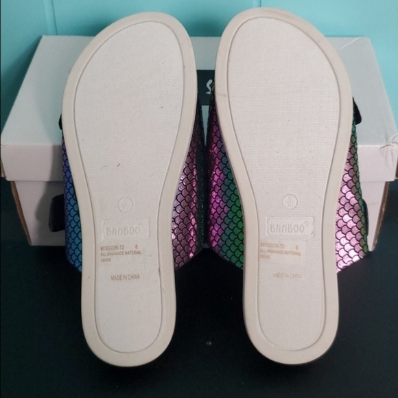 NIB Bamboo Mermaid Pattern Sandal Slide - Picture 7 of 11